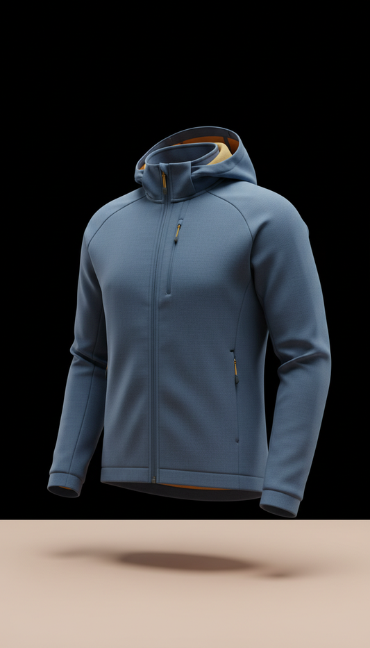 Steel Blue Technical Zip-Up Jacket